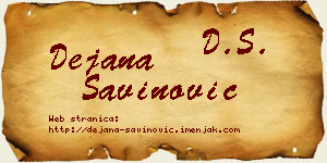 Dejana Savinović vizit kartica